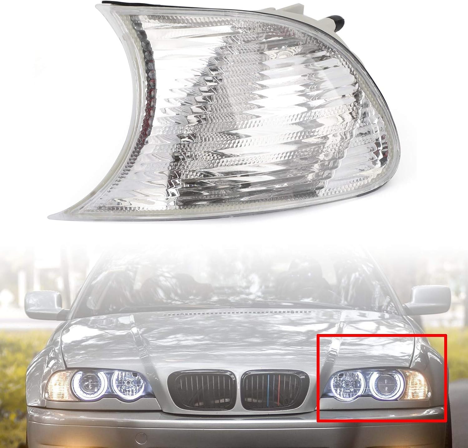 Car Corner Light Assembly, Pair Corner Lights Turn Signal Lamps fits for BMW 323Ci 2000, 325Ci 2001-2006, 330Ci 2001-2006
