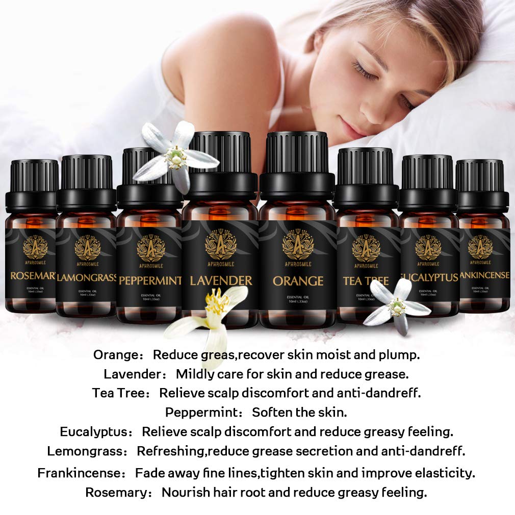 Aromatherapie Weihrauch ätherisches Öl Set, 100% reines Lavendel ätherisches Öl Kit für Seifenherstellung, 8x10ml Eukalyptus ätherische Öle Set -Rosmarin,Teebaum Öle...für Massage