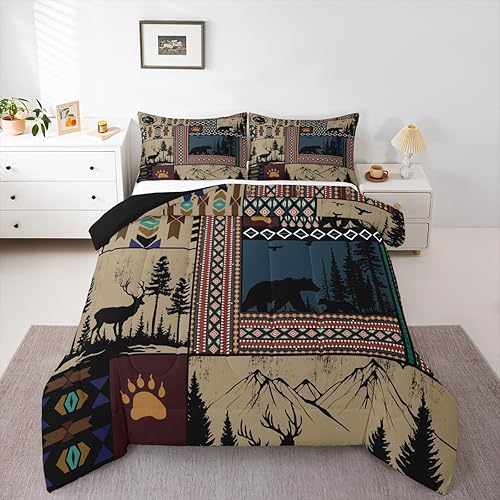 Miniatura 32 de Feelyou - Juego de edredón retro hippie con flores, tamaño King, para niños, con diseño de plantas florales botánicas de los 60 y 70, edredón Multi