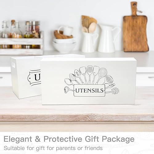 Miniatura 7 de Soporte para utensilios de cocina para encimera, soporte para utensilios de cocina, decoración de cocina de granja, soporte grande de madera para