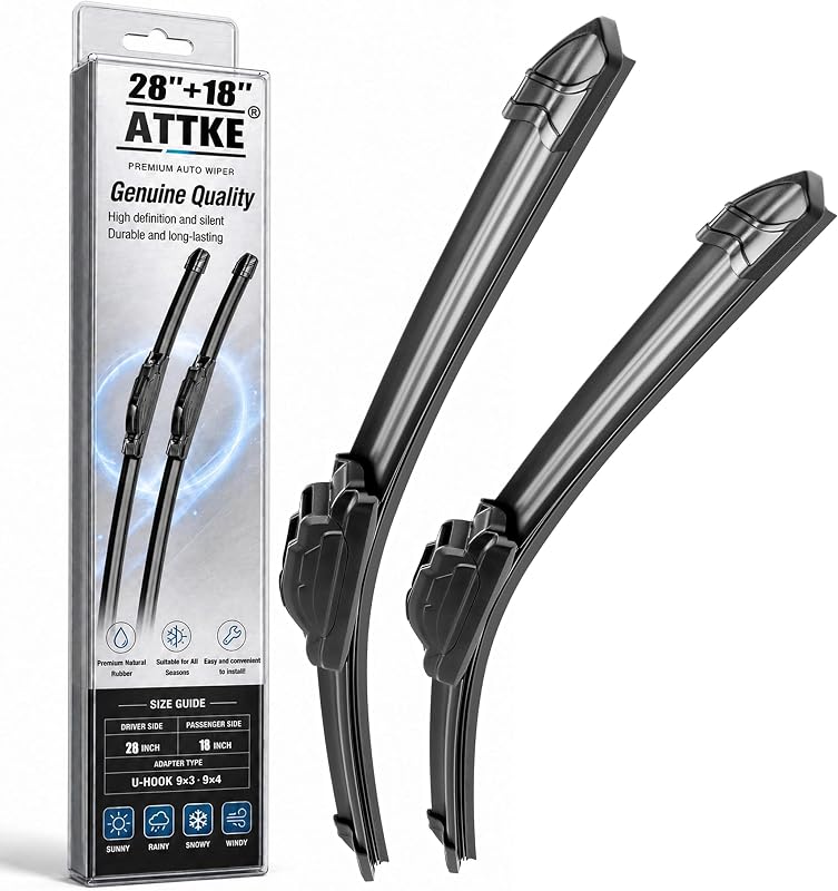 Palhetas do limpador de para-brisa dianteiro ATTKE 71,12 cm + 45,72 cm com encaixe tipo gancho – Par