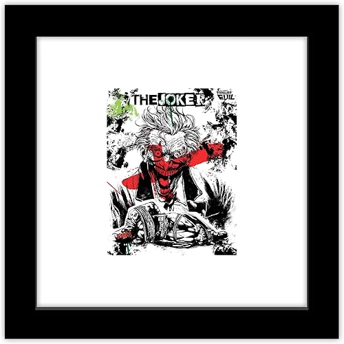 Trends International Gallery Pops DC Comics - Arte de pared de collage de Joker, versión enmarcada negra, 12 x 12 pulgadas