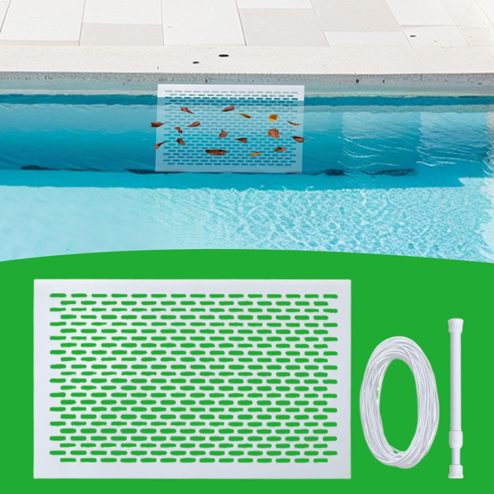 Kit d'écumoire de piscine, protecteur d'écumoire, filet de protection des feuilles, aucun outil nécessaire, rangement compact, 40 x 24 cm, pour salle de sport à domicile, école