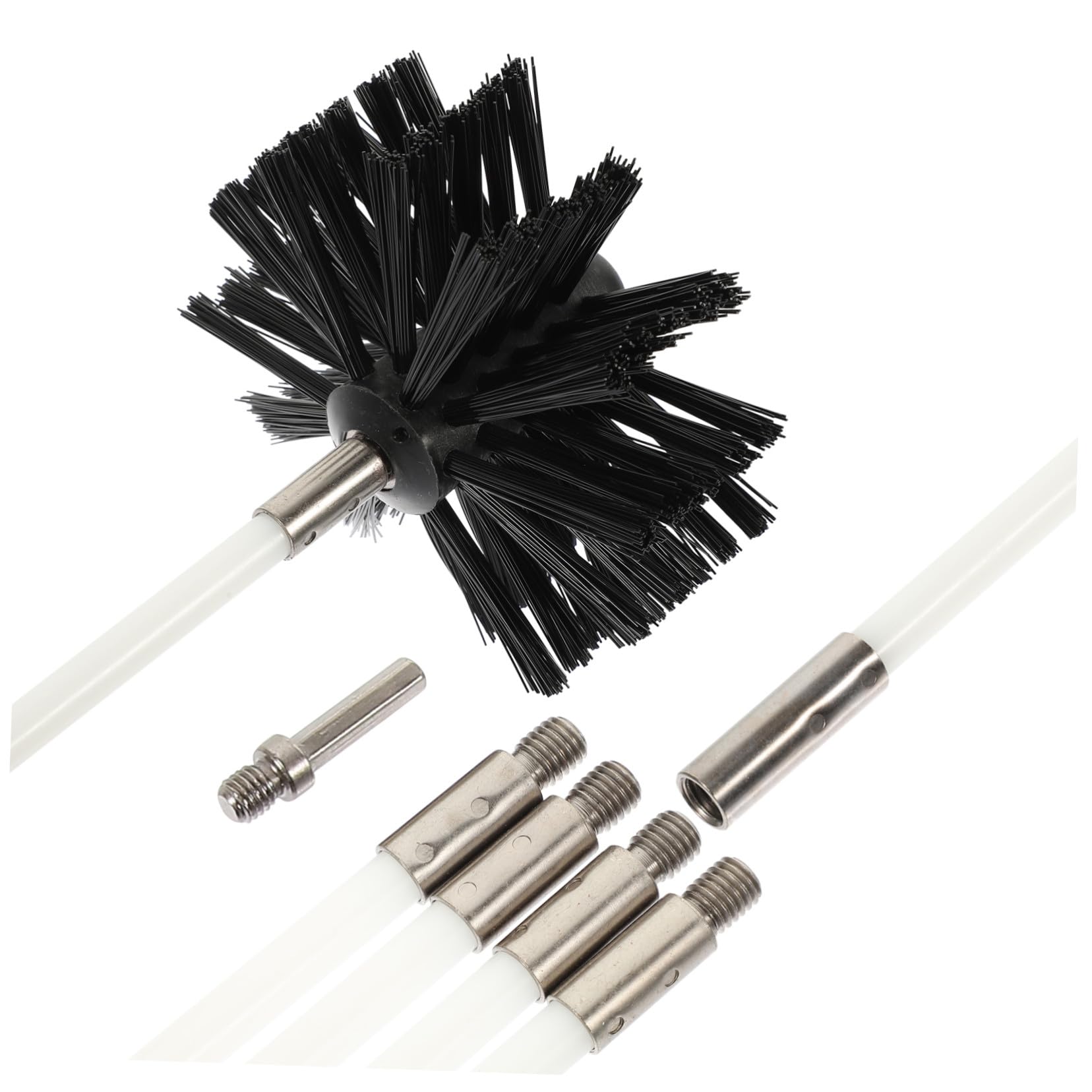 VALICLUD Spazzole Pulizia Canna Fumaria e Dryer Vent Kit Aste Resistenti con Punta Nylon per Tubi e Cucina Casa