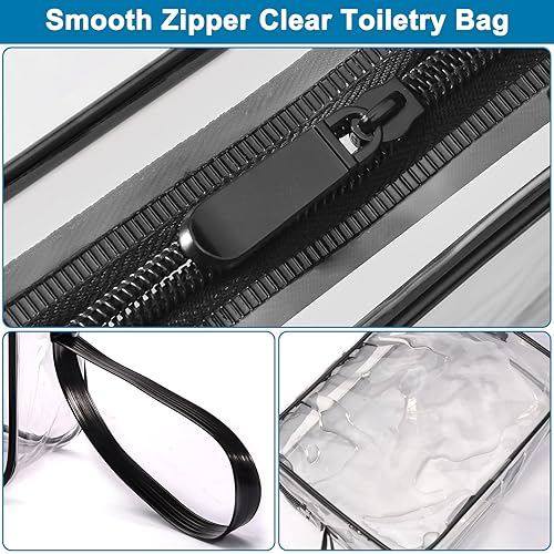 Miniatura 5 de CGBE Neceser de viaje verde aprobado por la TSA con cremalleras, accesorios de viaje de mano, tamaño de cuarto de galón, bolsa de cosméticos, bolsas