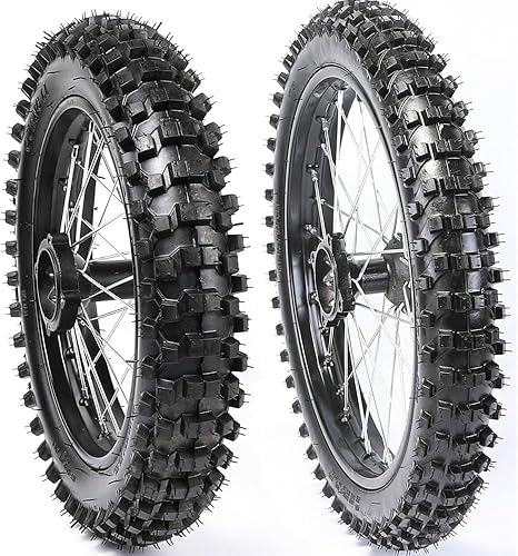 Miniatura 14 de Neumático y llanta delantera 60/100-14 + trasera 80/100-12 con rodamiento de 0.591 in para todoterreno Dirt Pit Bike Apollo Taotao Coolster SSR 110