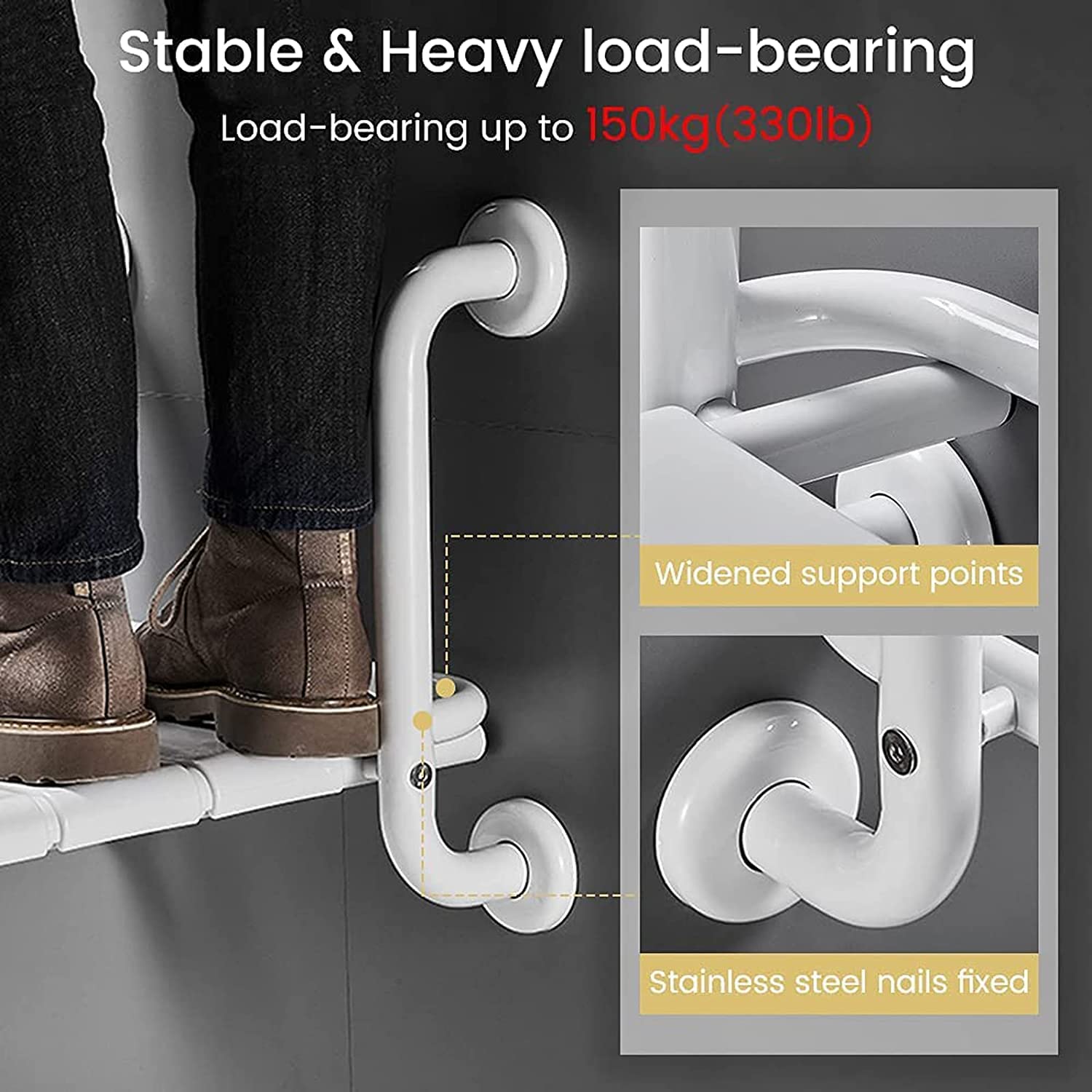 Asiento de Ducha abatible montado en la Pared Silla De Ducha Plegable Con Reposabrazos, Asiento De Ducha Montado En La Pared for Personas Mayores, Banco De Ducha De Baño Plegable Multifuncional 2 En 1