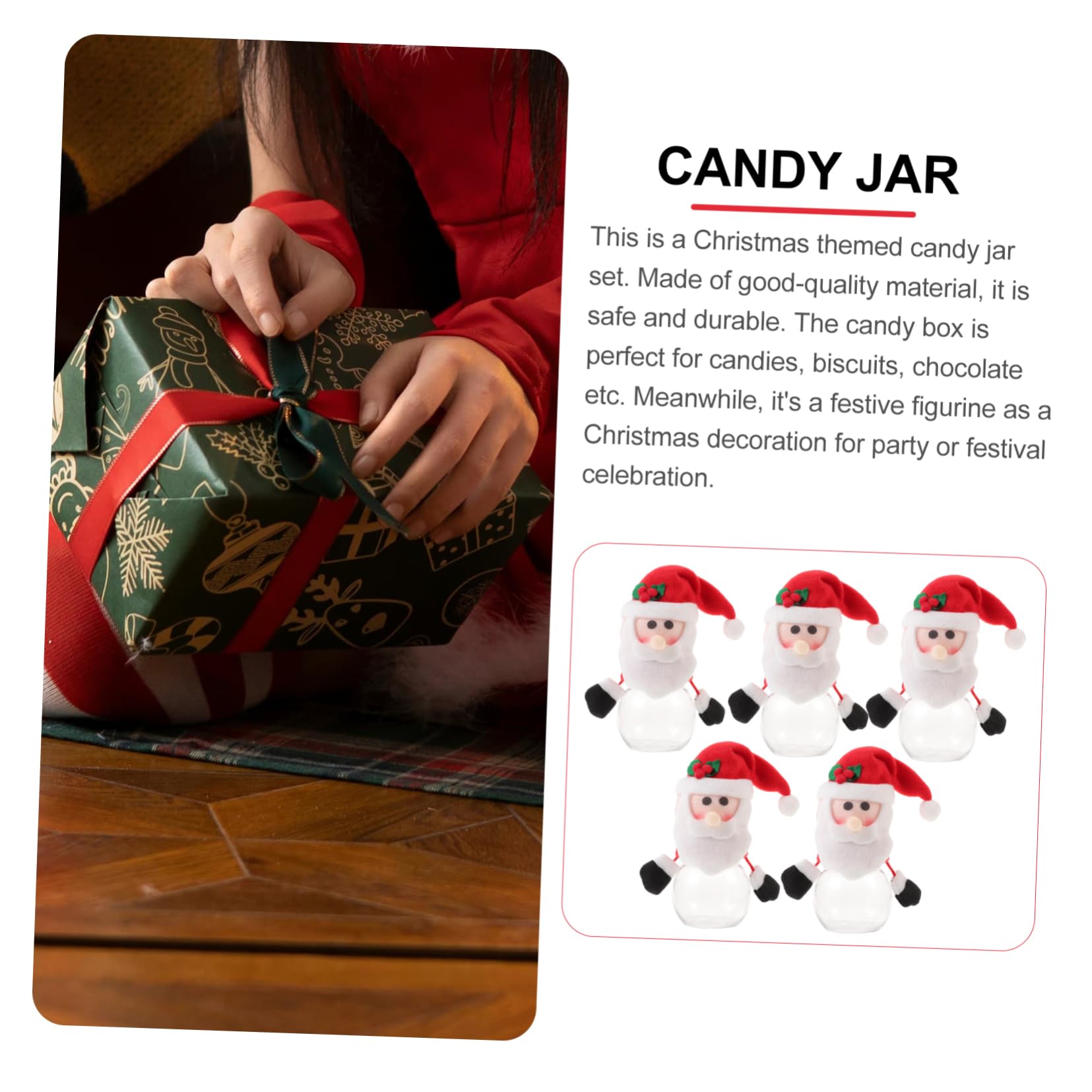 10piezas Cajas De De Navidad Muñecos De Papá Noel Contenedores y Tienda