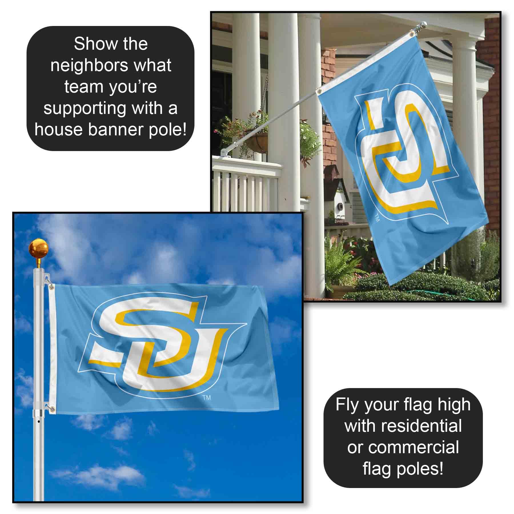 Southern Jaguars Pennant Flag With Wall Mount - 12x30 Inch Felt Banner & Adhesive Pads