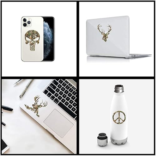 Miniatura 10 de Hojas de vinilo autoadhesivas de camuflaje de 12 x 12 pulgadas, vinilo permanente surtido de camuflaje, funciona con cortadores de manualidades, 5