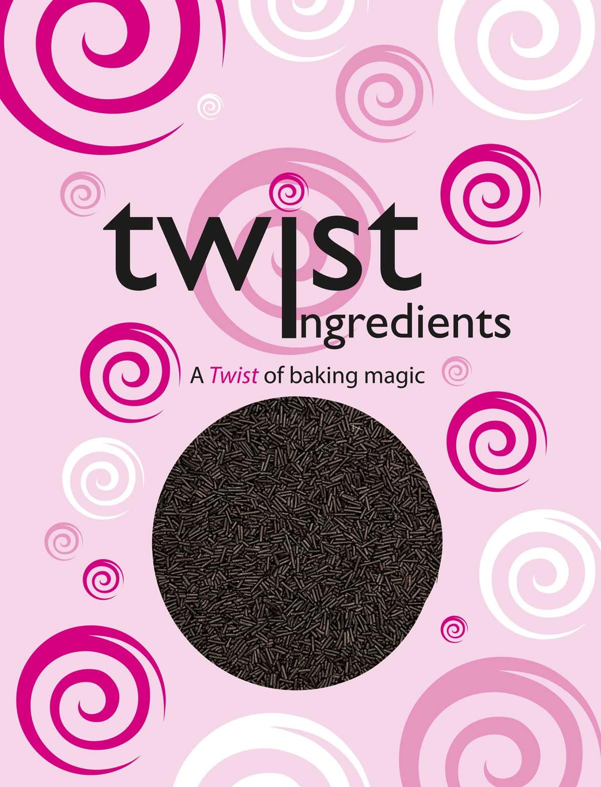 Twist IngredientsStrands - Dark Chocolate Flavour Cake Topper Sprinkles - 800g Edible Matt Vermicelli Cupcake Decorations - Great for Ice Cream, Cakes, Bakes, Doughnuts