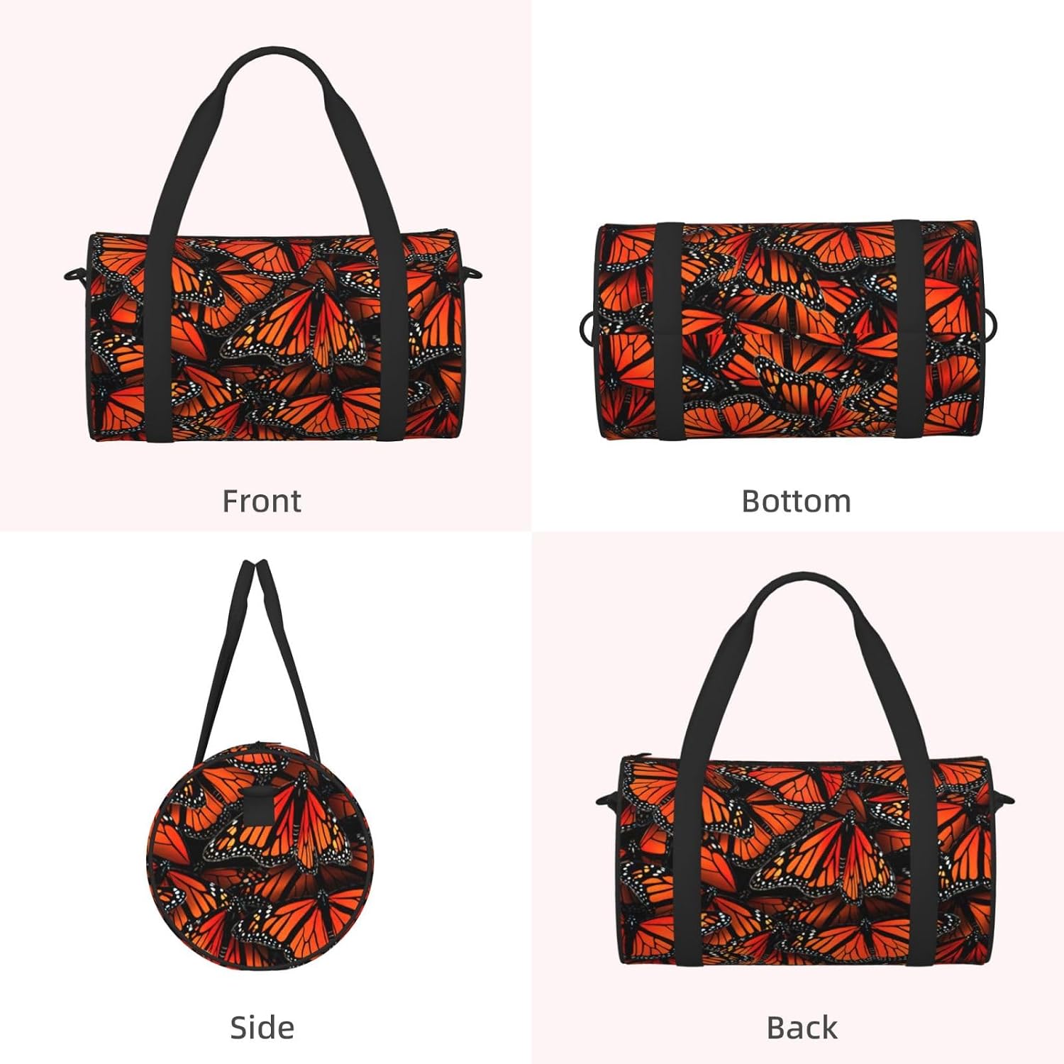 Monarch Butterflies. Print Sports Tote Bag Lightweight Water-Resistant Gym Backpack Travel Supplies