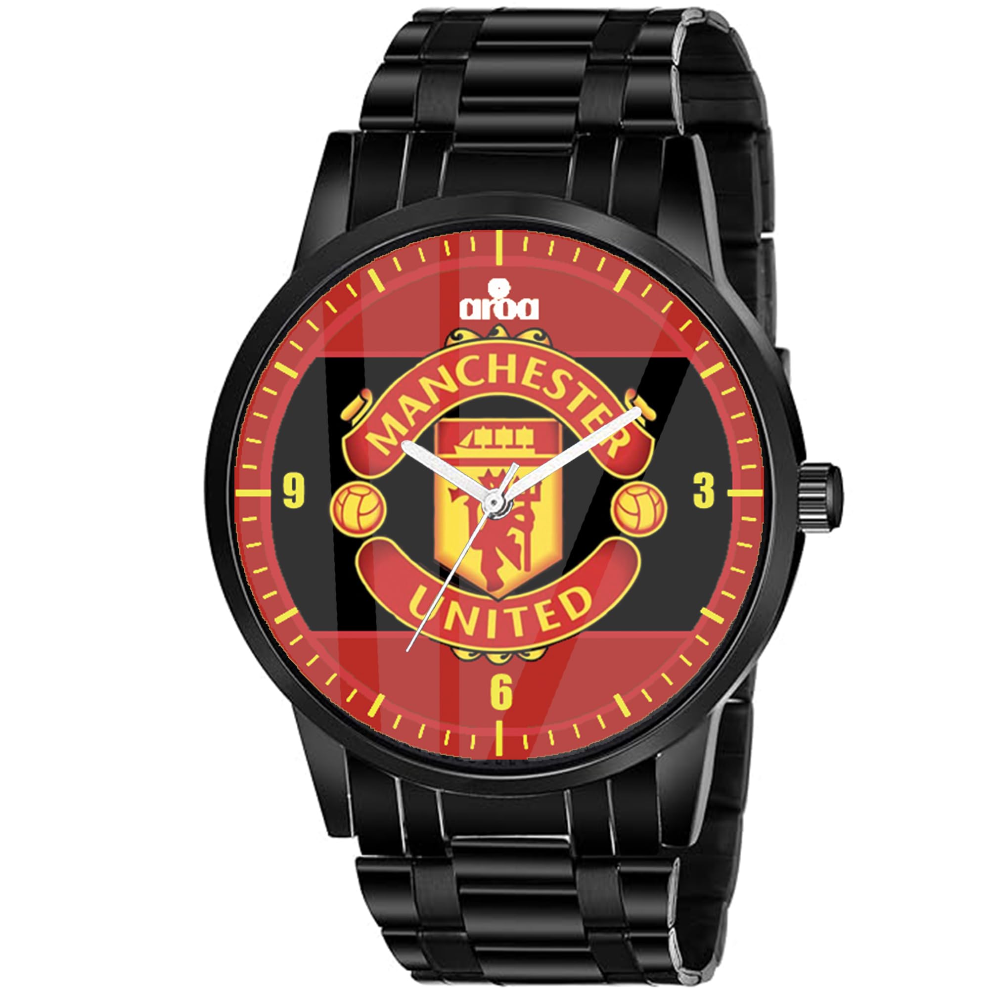 AROA Watch for Men with Manchester United Flag Design Watch Model :BB/88/250 in Black Metal Type Black Metal Strap Analog Watch Red Dial for Men Stylish Watch for Boys (B0D5MQ3MTZ) Amazon Price History, Amazon Price Tracker