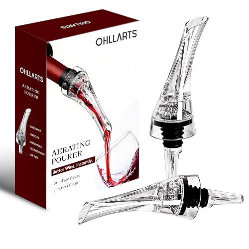 Wine Aerator Pourer, 2 Pack Drip-Free Wine Aerator, Instant Aeration