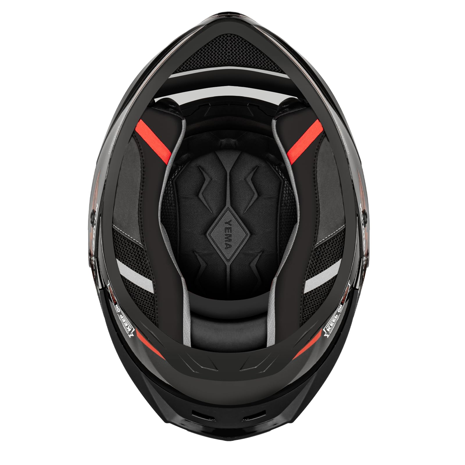 YEMA Casco da moto integrale per adulti, Casco unisex per ciclomotori e moto da strada con prese d'aria regolabili - Leggero e confortevole per scooter, cruiser YM-850