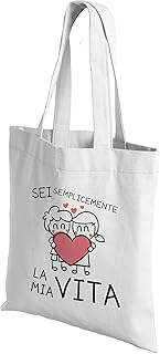 Shopper Innamorati - Sei Semplicemente La Mia Vita - Cuore - Piccioncini - Shopper Amore - Love - Gadget Innamorati - Idea Regalo Romantica