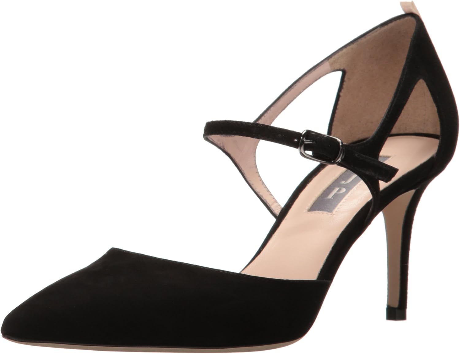 Sarah Jessica Parker SJP Women's Phoebe Pointed Toe D'Orsay Ankle Strap Dress Pump, Black, 37.5 EU/7 B US