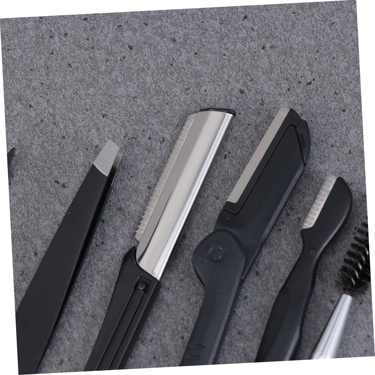TOVINANNA Elegant Eyebrow Shaping Kit 6-Piece Set Folding Razor Comb Brush Scissors Travel-Friendly