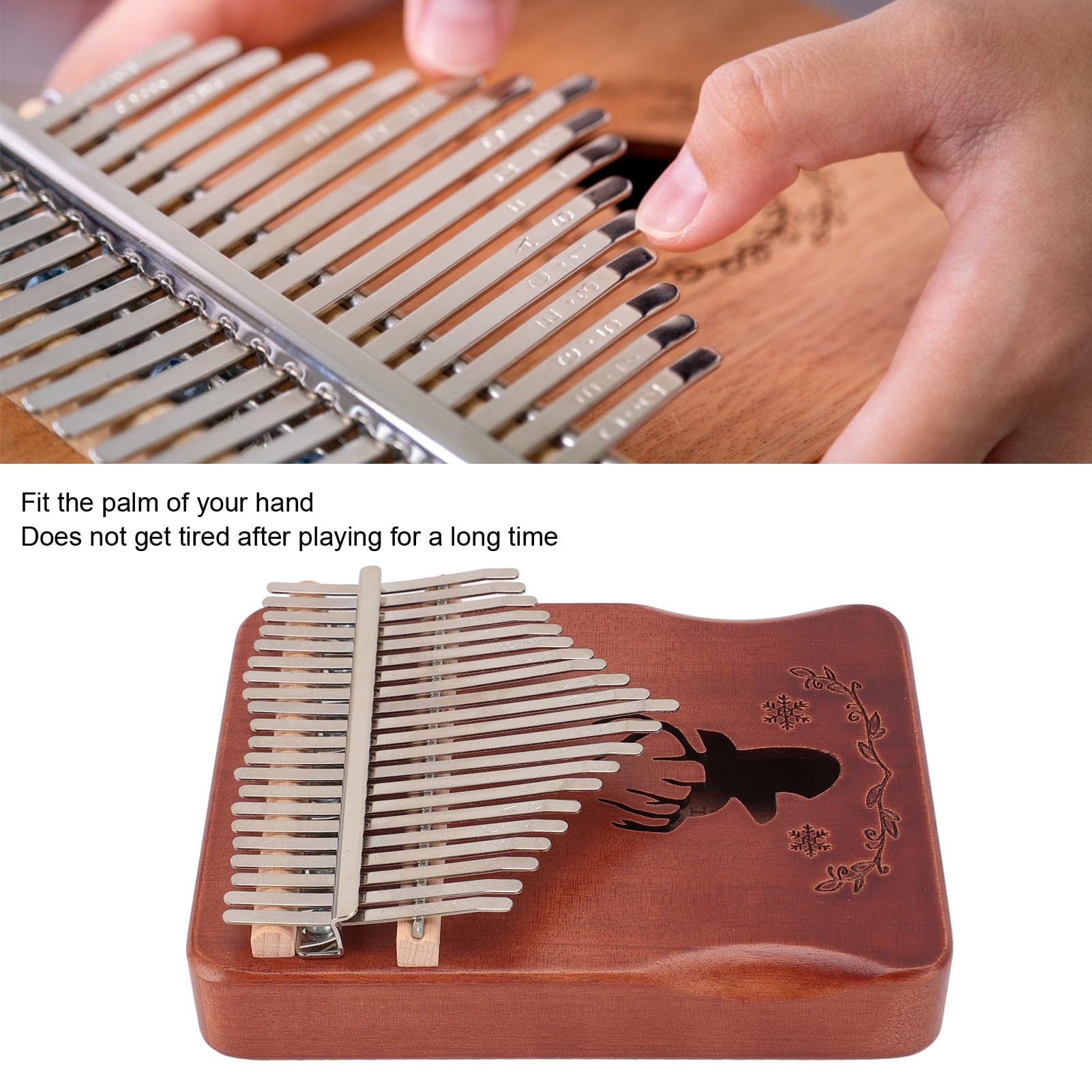 Kalimba Thumb Piano, Wygodna Konstrukcja, Doskonała jakość Dźwięku, Zaawansowane Grawerowanie, łatwe do Nauczenia się Dzięki Nutom Klawiatury, Idealny dla Początkujących