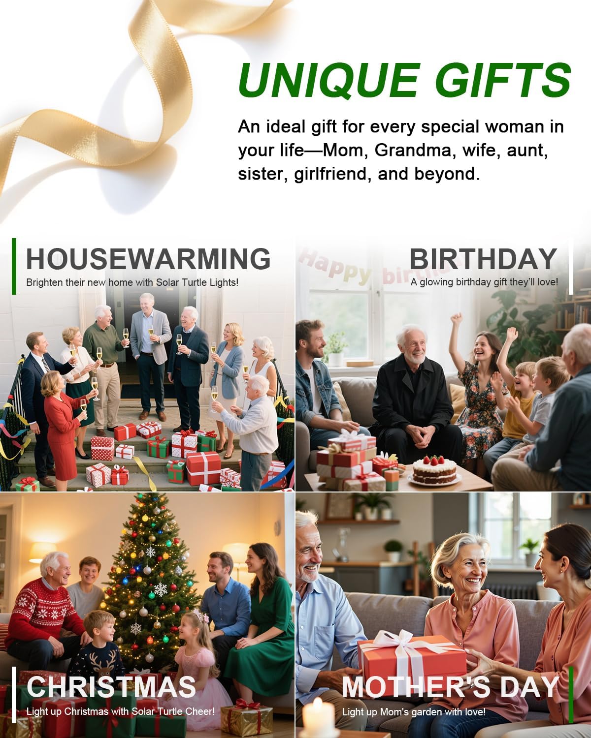 11.1 Inch Large Solar Garden Decor Turtle Statues Lights, Outdoor Figurine Decorations Ornament Lamps for Outside Yard, Lawn, Patio, Porch, Balcony, Unique Birthday Gifts for Mom women Grandma(Gray)