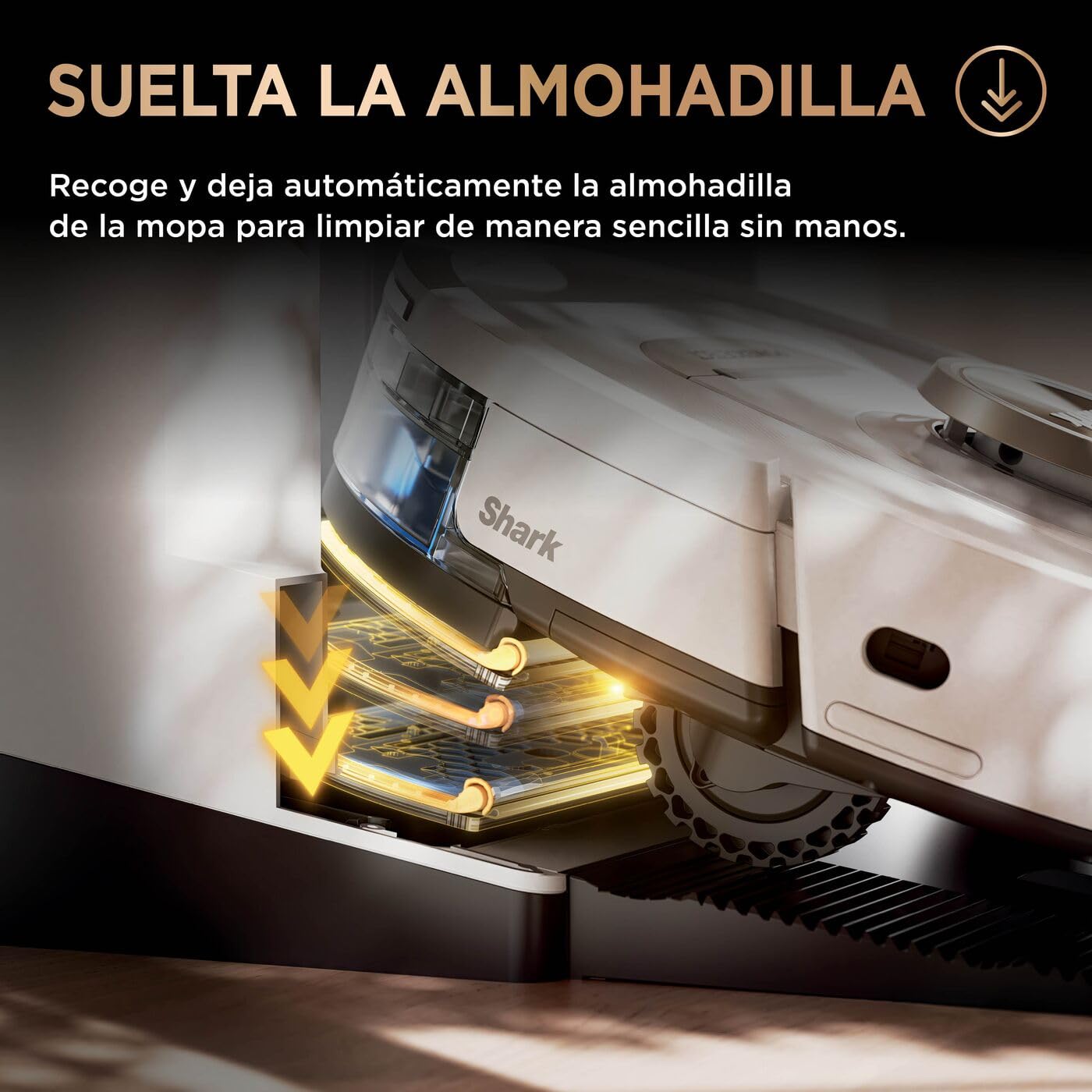 Shark PowerDetect, Robot Aspirador y Mopa 2 en 1, Blanco, AV2800ZEEUWH | Base NeverTouch Pro con Limpieza, Carga y Vaciado Automáticos, 60 Días, Navegación 3D y LiDAR, NeverStuck, Wifi/app