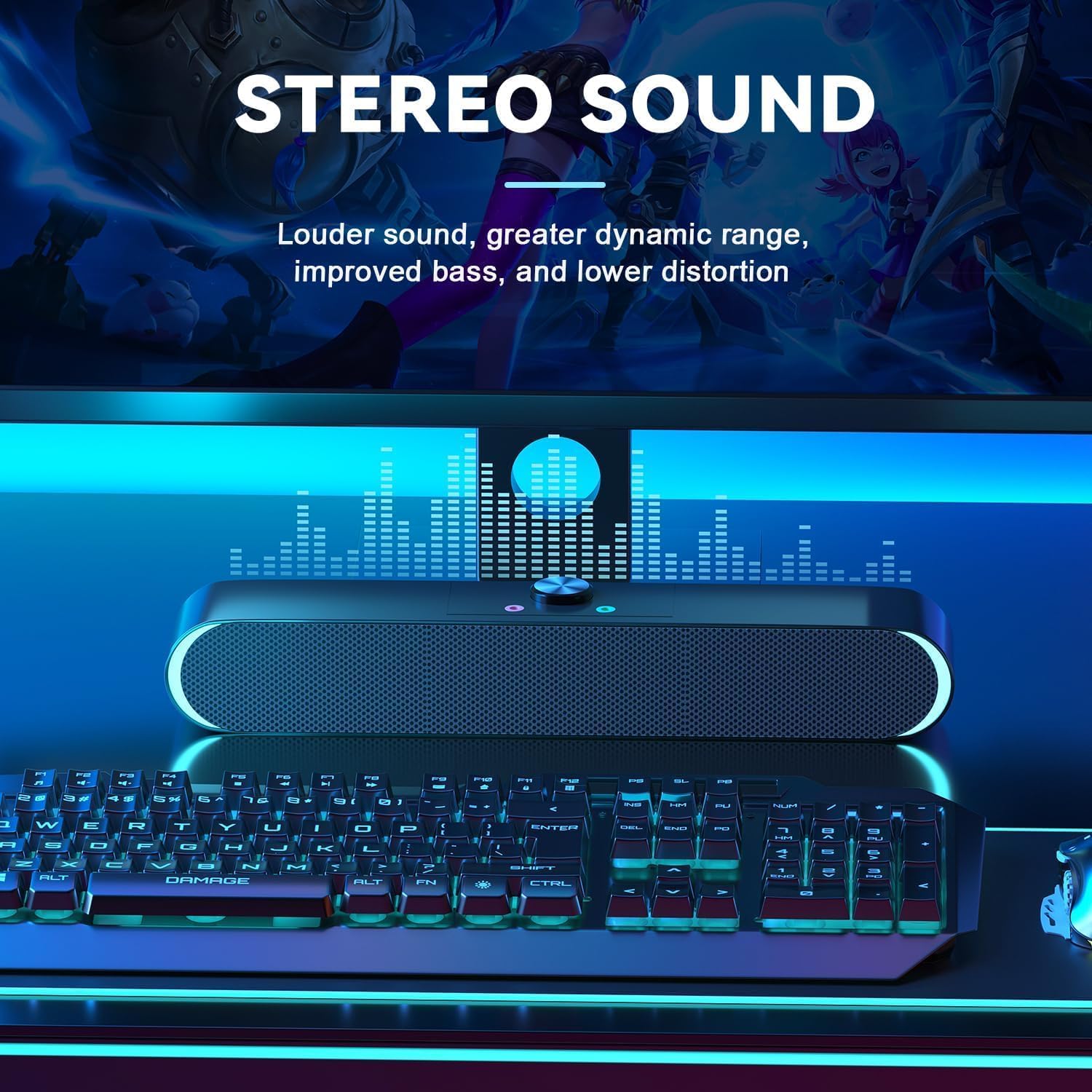 مكبرات صوت للكمبيوتر من اليسمايل، مكبر صوت سلكي يعمل بمنفذ USB... - view 3