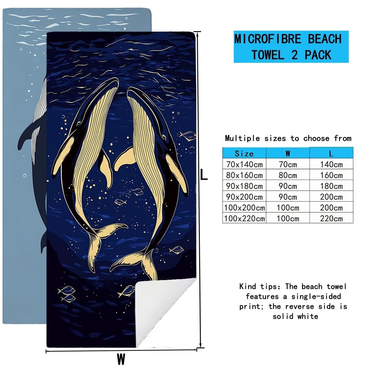 Ręcznik plażowy z mikrofibry, duży ręcznik plażowy 90 x 200 cm, 2 sztuki, damski ręcznik gimnastyczny szybkoschnący, odporny na piasek ręcznik z mikrofibry, lekkie ręczniki na siłownię dla kobiet