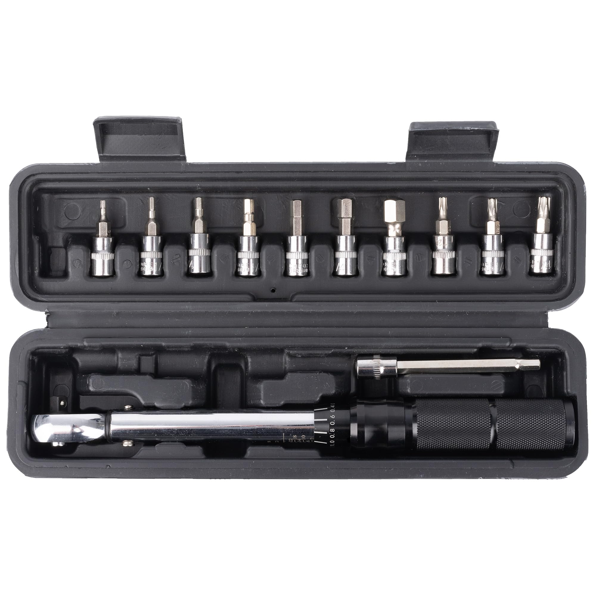 Torque Wrench 2-24Nm TL259 | 1/4" Drive Hex Bits & Torx Keys Set