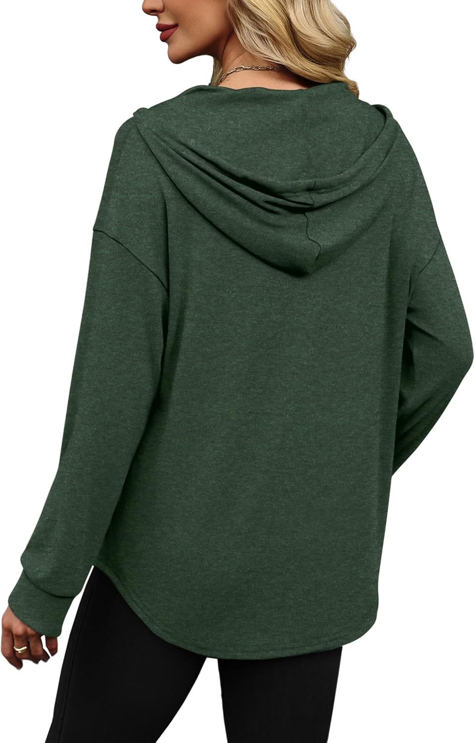 Sampeel Hoodies for Women Trendy Fall Fashion 2025 V Neck Oversized Sweatshirt Plus Size Tops Clothes - Image 5