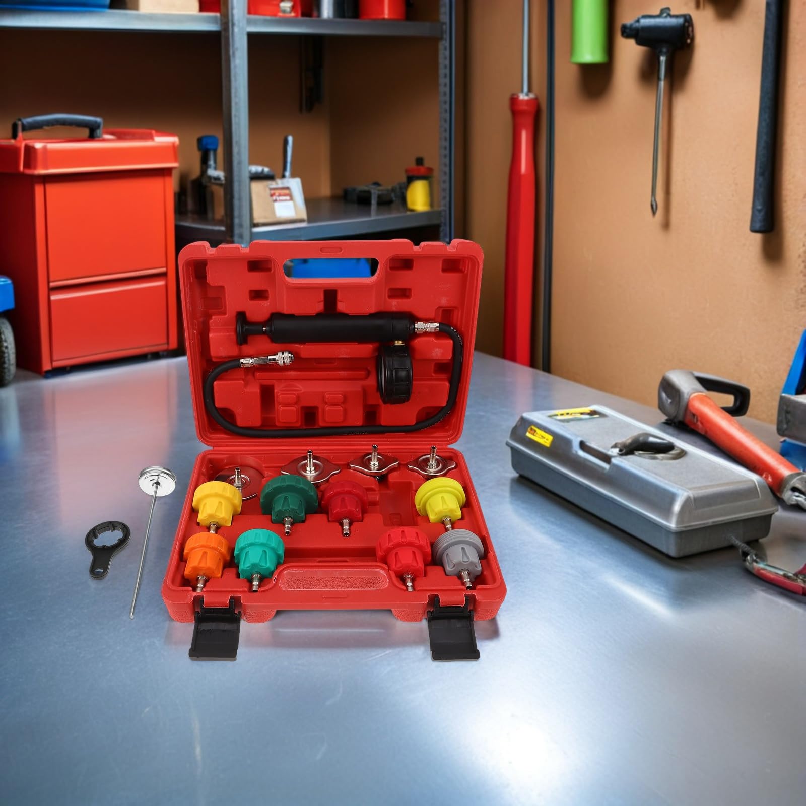 TOYANDONA Tester Pressione Radiatore per Sistema di Raffreddamento Automobilistico Accuratezza e Affidabilità Lungo Termine in Metallo e Plastica per Professionisti e Appassionati DIY