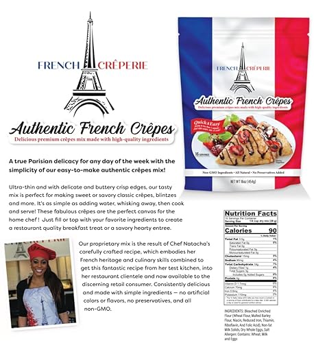 Miniatura 2 de Gourmet Crêpe Mix By French Crêperie - Authentic Recipe by French Owner, Natacha - Quick & Easy - Perfect for Breakfast, Lunch, or Snack