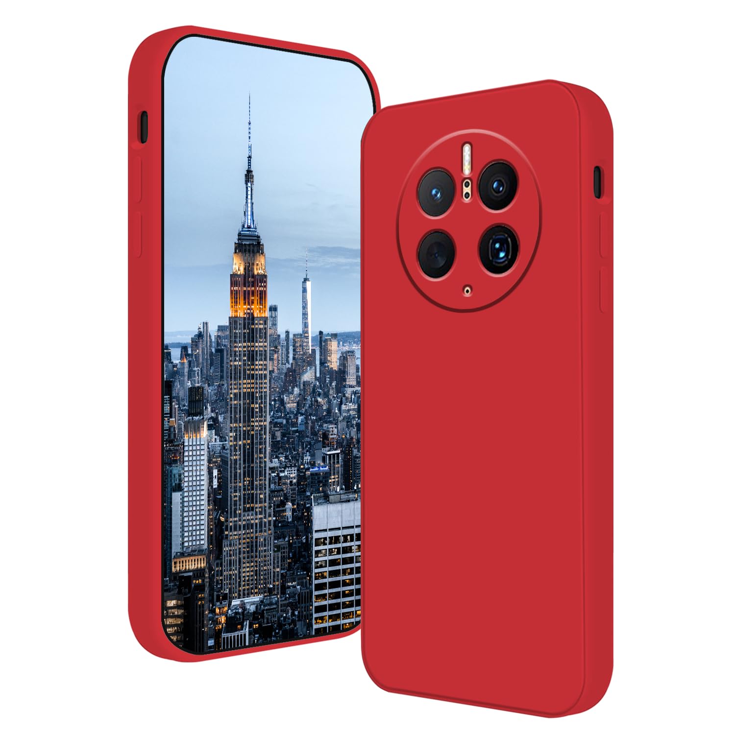 Compatible with Huawei Mate 50 Pro Case Silicone Liquid Dark Green, Soft Smooth Touch Huawei Mate 50 Pro Phone Case Silicone Shockproof Thin Cover (Red)