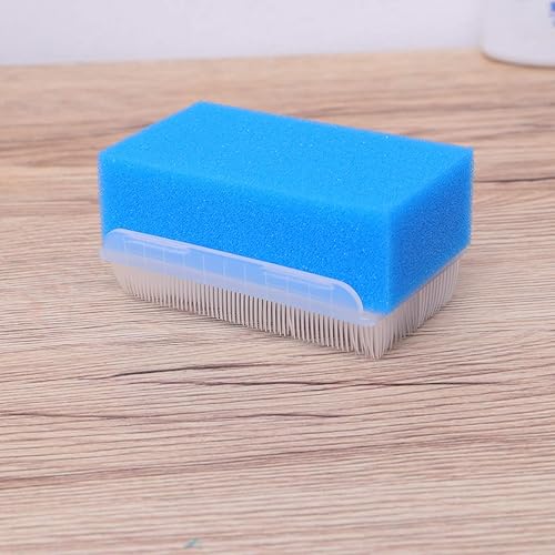 Miniatura 5 de Cepillo de cabeza de esponja, champú y cepillo de baño, cepillo de esponja para el baño, masajeador de cabeza para bebés (blanco, azul y verde)