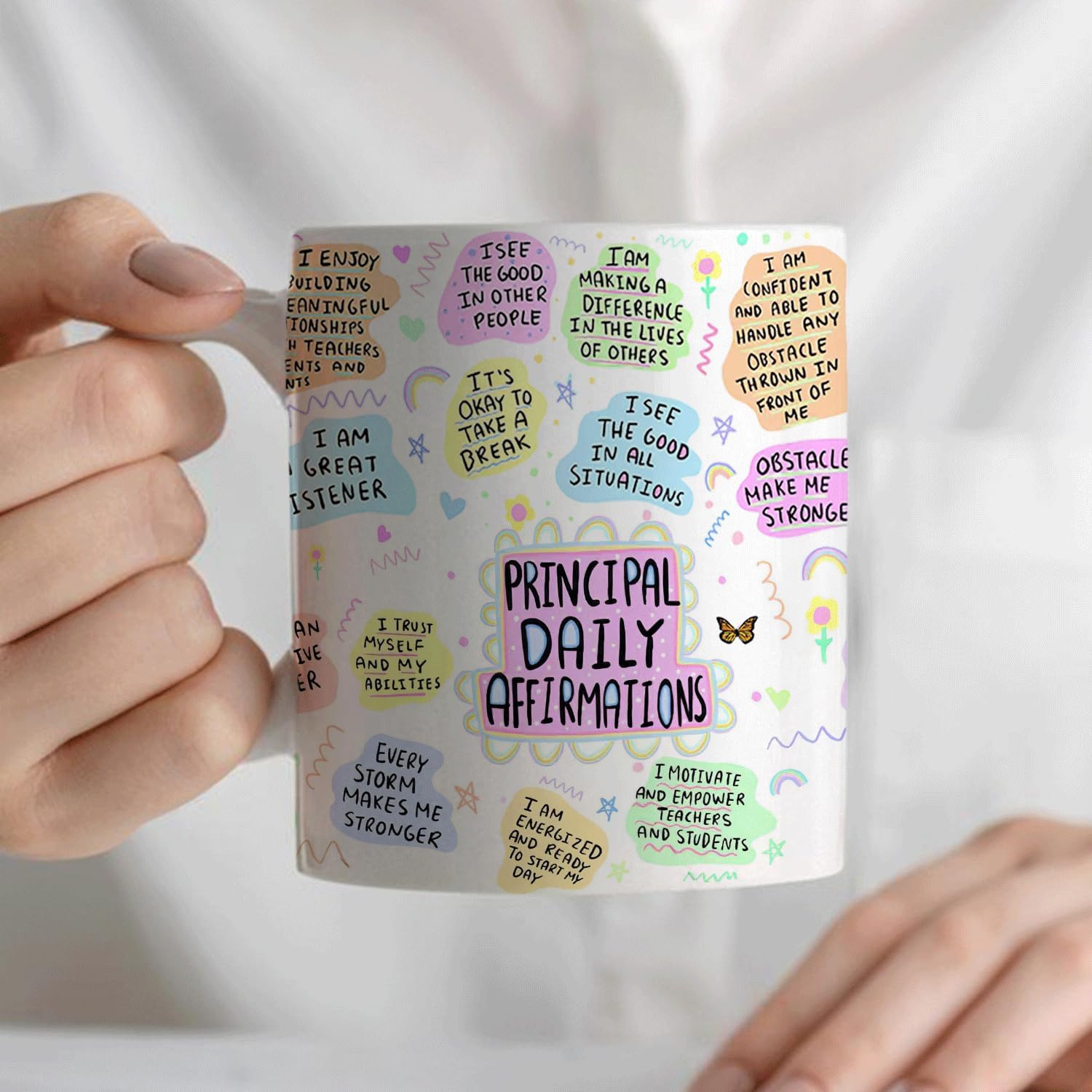Principal Daily Affirmations Mug, Principal Appreciation Gifts Coffee Cup Ceramic, Gift for Principals, Inspirational Ceramic Coffee Tea Mug 11 oz - Image 5