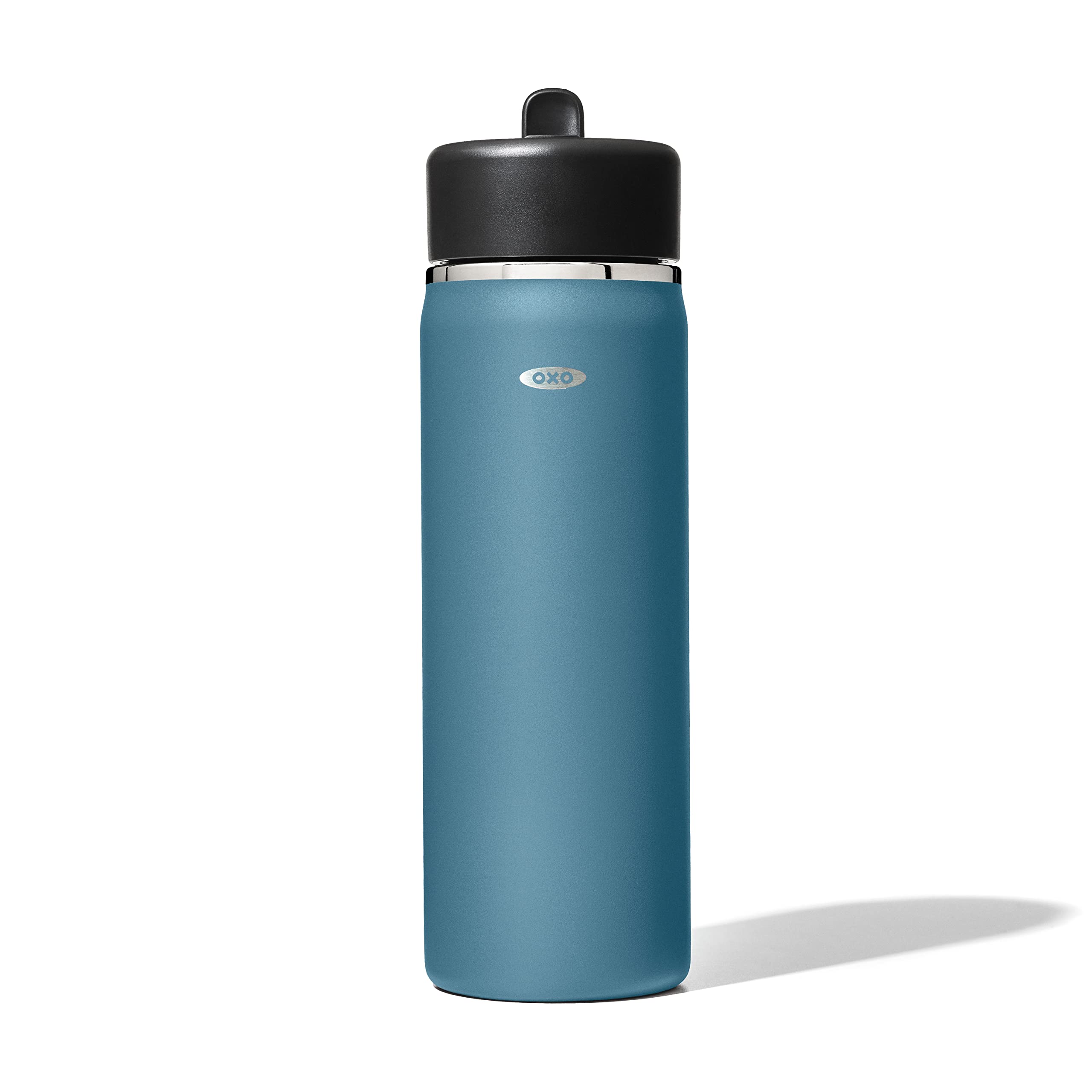 OXO Strive Wasserflasche mit breiter Öffnung, 590 ml, mit Strohhalmdeckel, Aquamarin