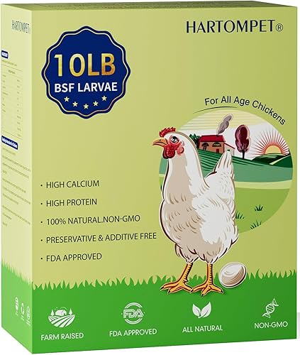 Larvas secas de mosca soldado negro de 10 libras, alimento de pollo sin OMG y lleno de nutrientes, fuerte producción de huevos y salud, rico en