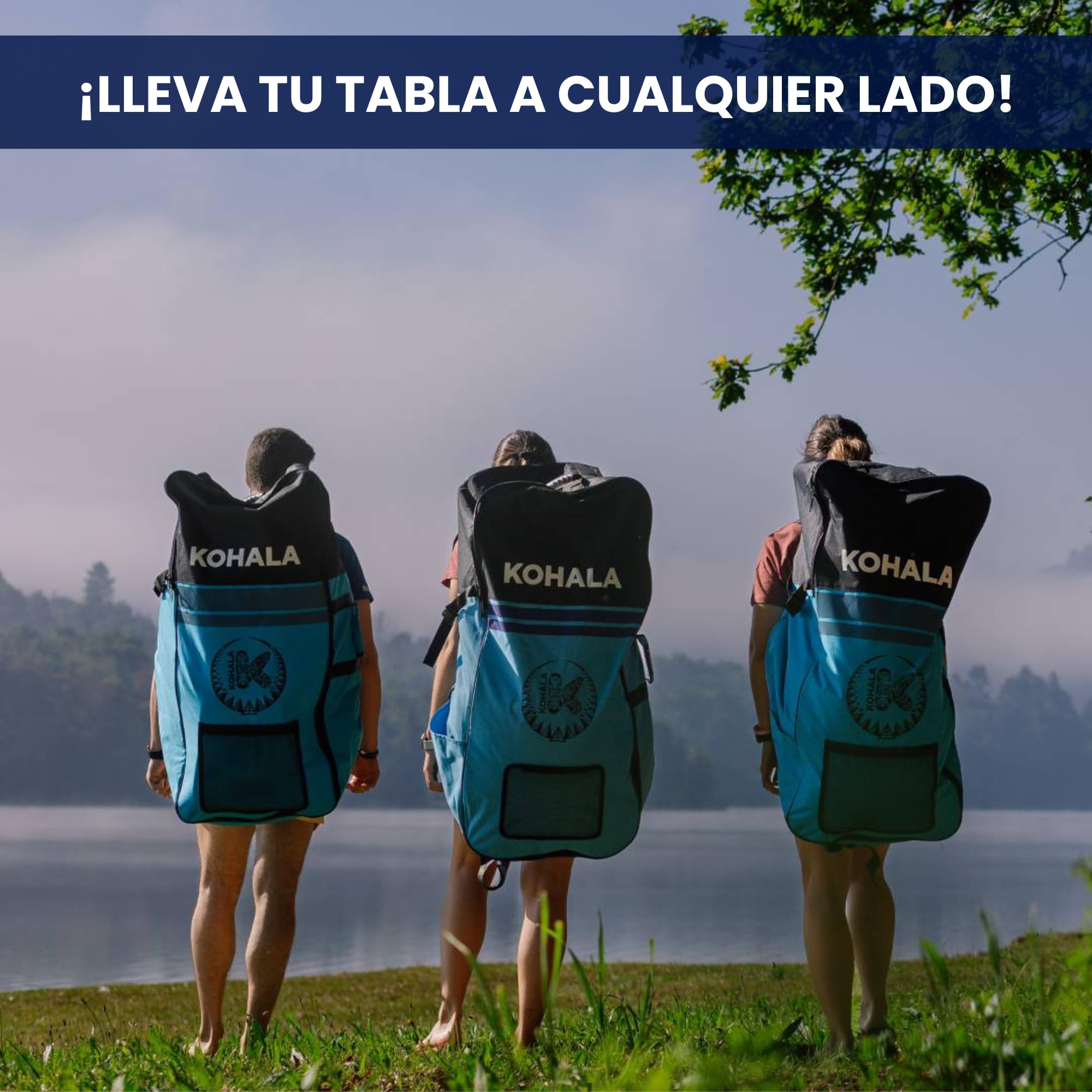 KOHALA Tabla Paddle Surf Hinchable Sunshine 10’ (305 x 81 x 12) cm | Pack Pro Completo con Remo, Bomba, Mochila, Leash y Aletas | Paddle Surf Fusion Ligera y Resistente