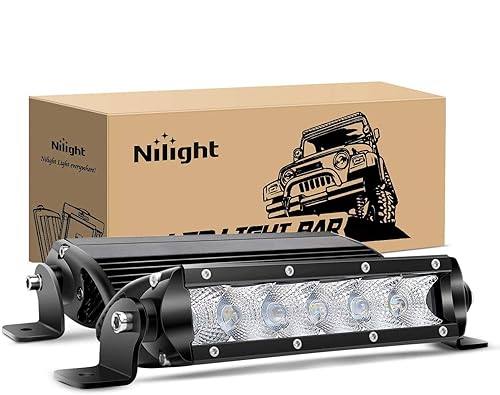 Nilight 40001F-B Bar Super Slim 2PCS 7Inch 30W Flood Driving