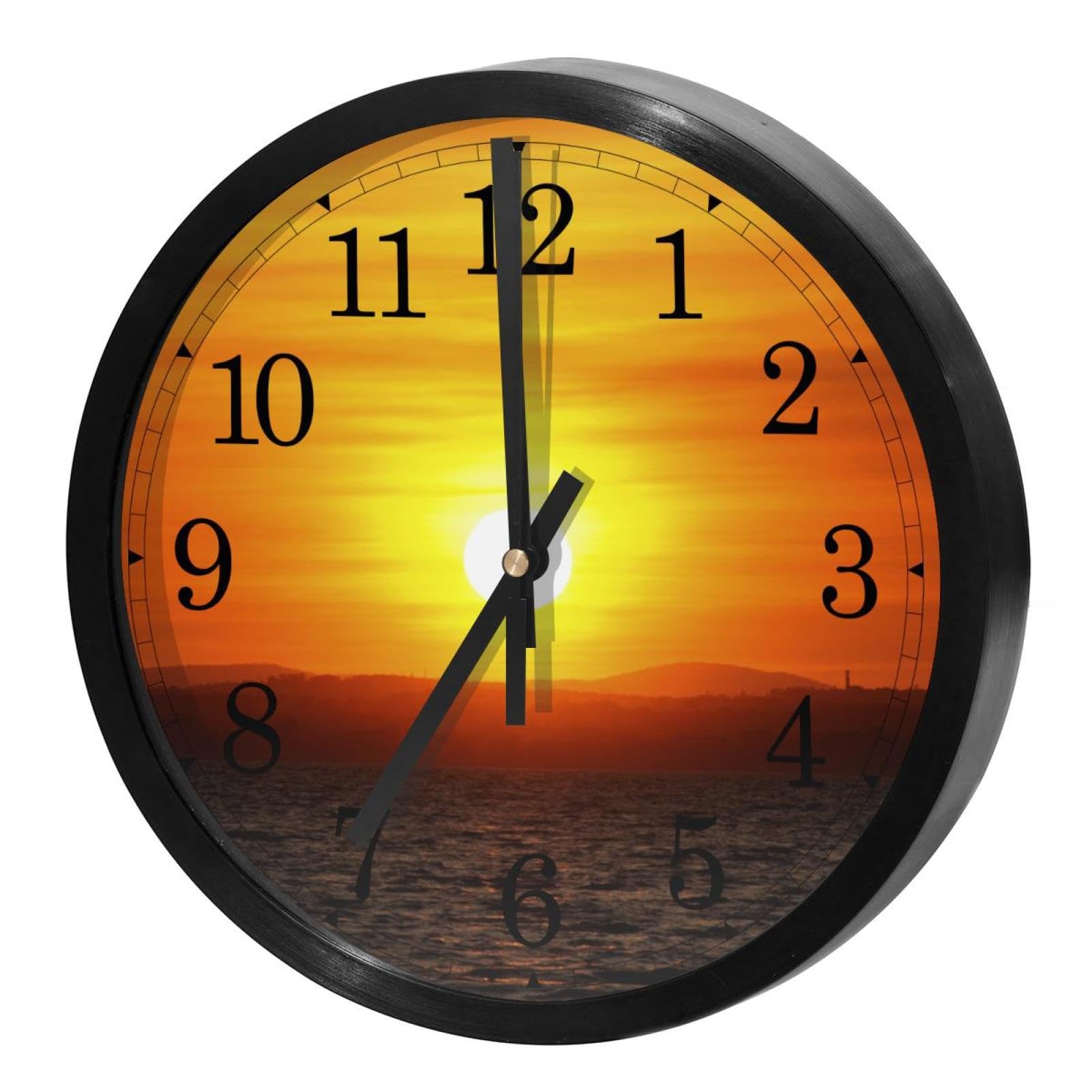Horloge murale silencieuse à quartz décor plage de sable pour salon