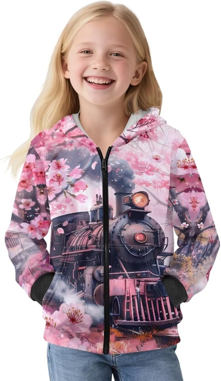 Bulopur Hoodie for Girls Full Zip Casual Sweatshirt with Pockets Long Sleeve Hoodie Warm Thick Fall Winter Clothes