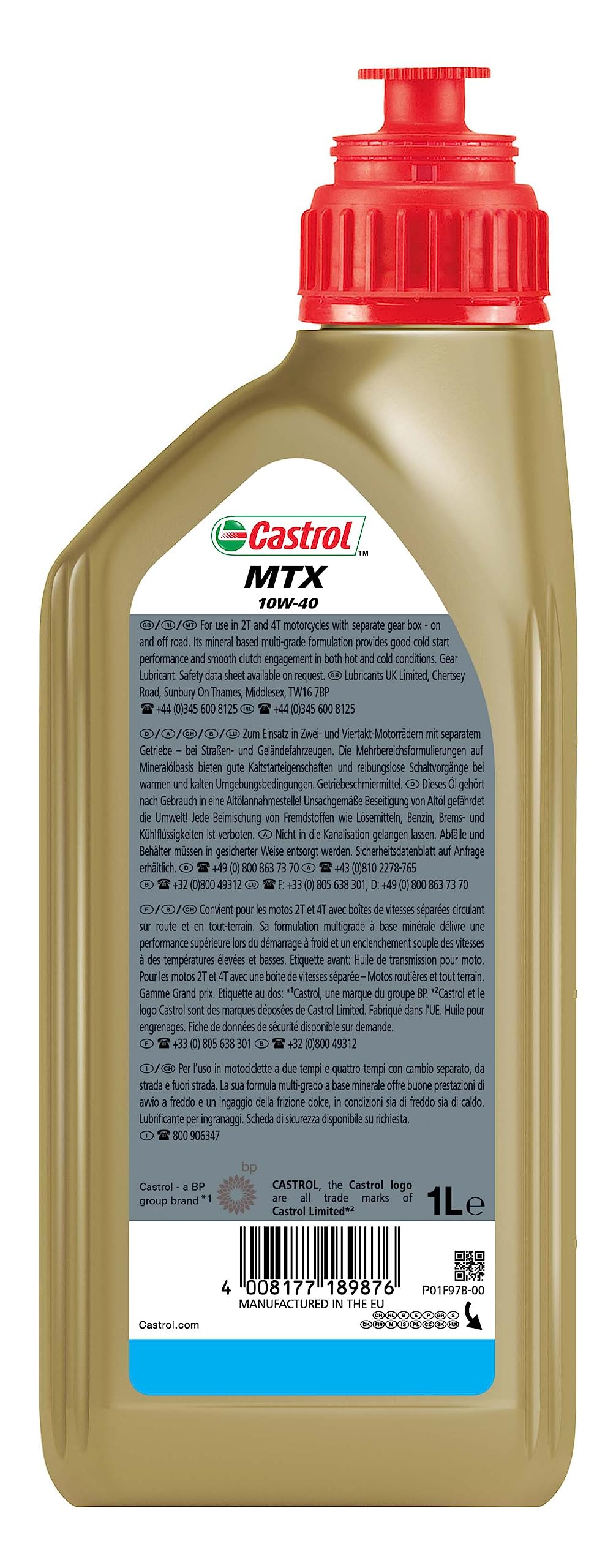 Castrol MTX 10W-40 Getriebeöl, 1L (Packung mit 2) – Ansicht 2