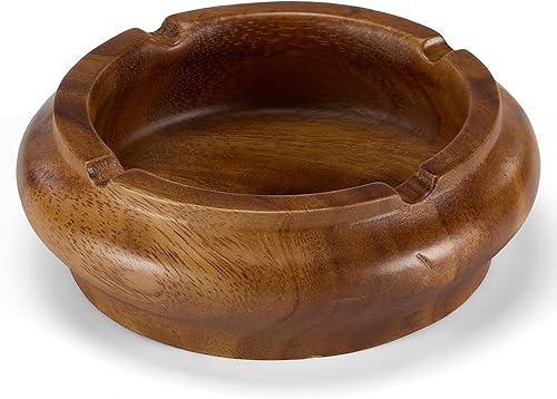 Miniatura 8 de Cenicero de madera para cigarros para interiores y exteriores, gran regalo para amantes de los cigarros, fumadores y hombres, bandeja de cenizas de