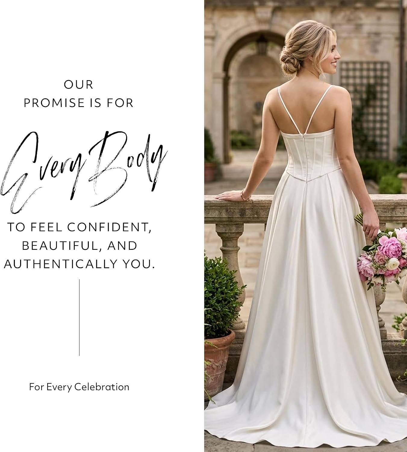 David's Bridal Wedding Dress - Satin Corset Bodice Ball Gown with Strapless Sweetheart Neckline
