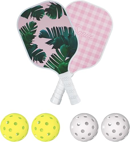 Sonix  Aprobado por USAPA  Juego de 2 palas de pickleball  Juego de pickleball de superficie de fibra de vidrio con 2 raquetas, 4 bolas y bolsa