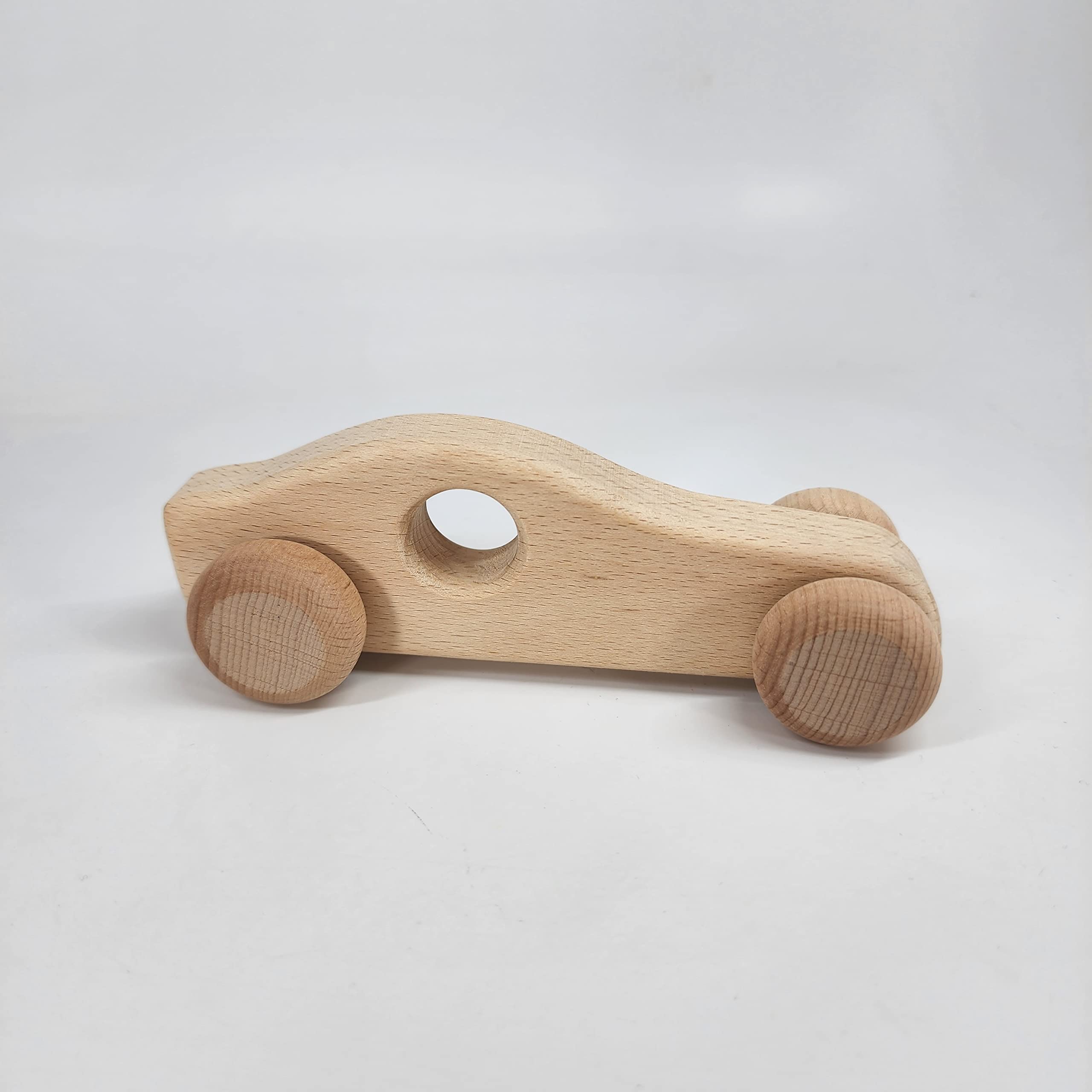 L'avventura ti aspetta! - Confezione da 2 auto in legno per bambini e neonati, giocattoli da dentizione Montessori Baby sonagli