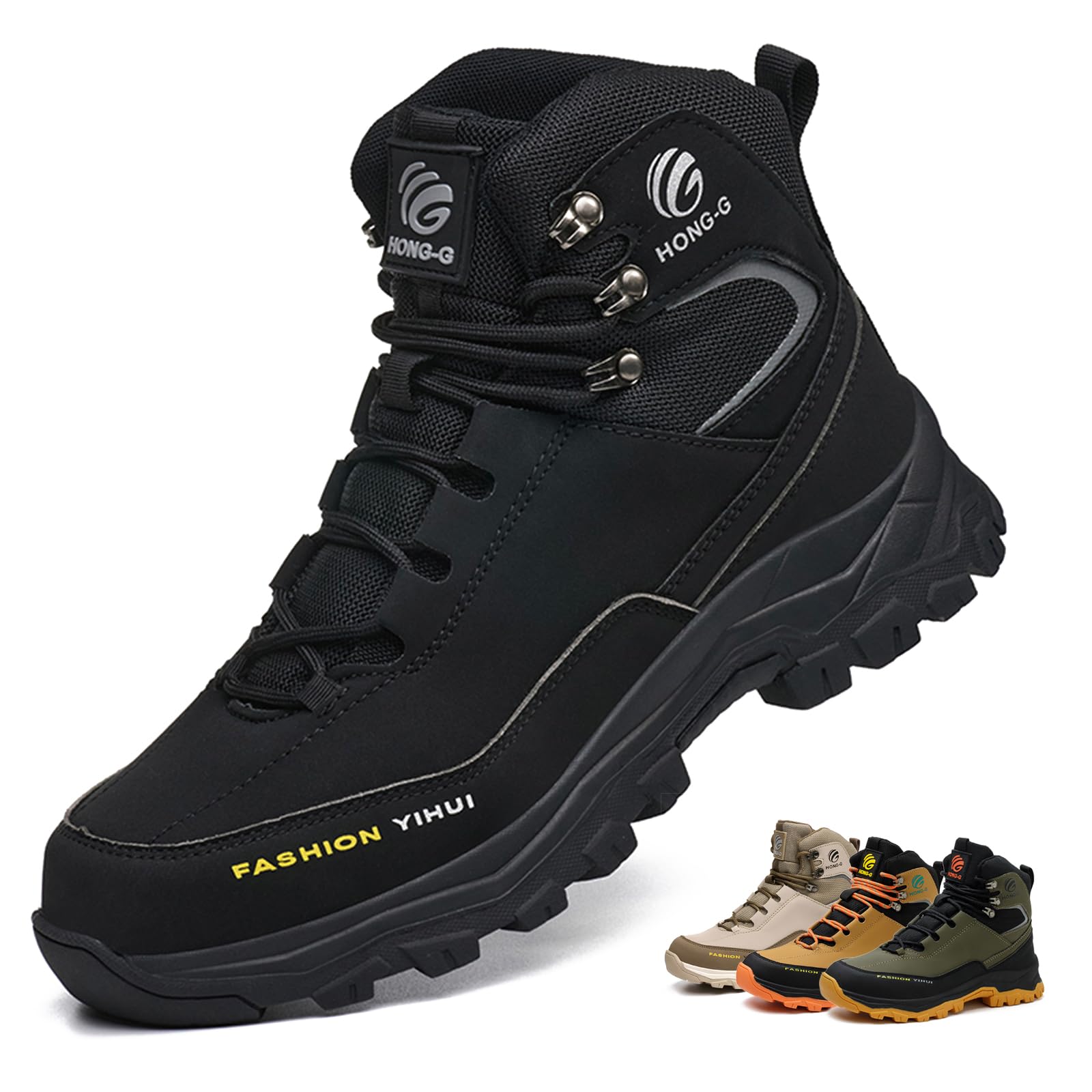 Botas de Seguridad para Hombre Mujer Ligeras Zapatos de Seguridad con Punta de Acero Botas de Trabajo Antideslizante Calzado Industrial Caña