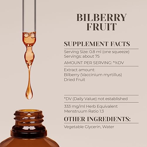 Miniatura 3 de Extracto de tintura natural sin alcohol de arándano, refuerzo del sistema inmunológico, gotas líquidas hechas de 100% arándano (Vaccinium myrtillus)