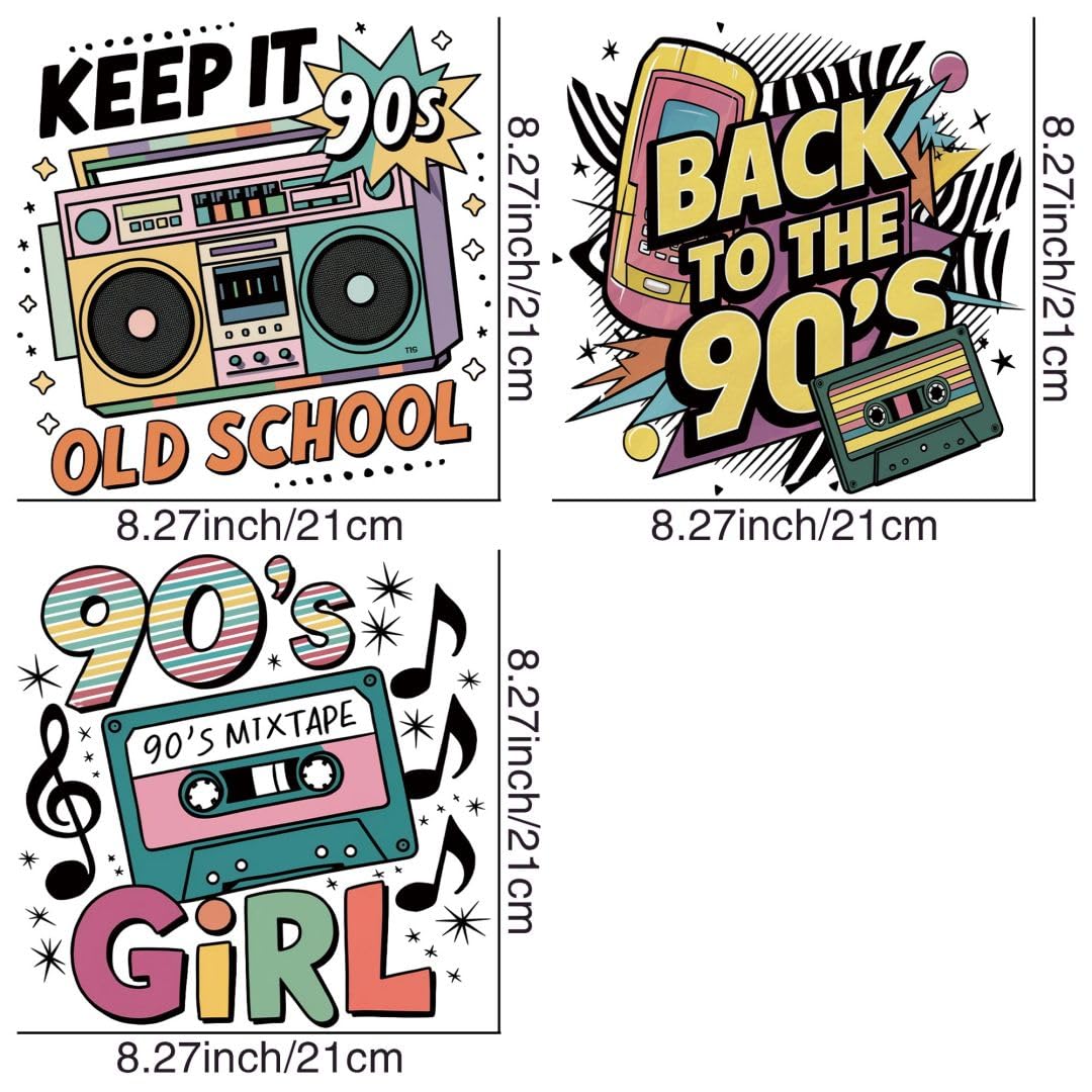 Retro Music Sublimation Iron Transfer Patch Heat Transfer Sticker Vinyl Design Iron Applique T-Shirt Clothing DIY Craft Applique Clothing Decoration (P3)