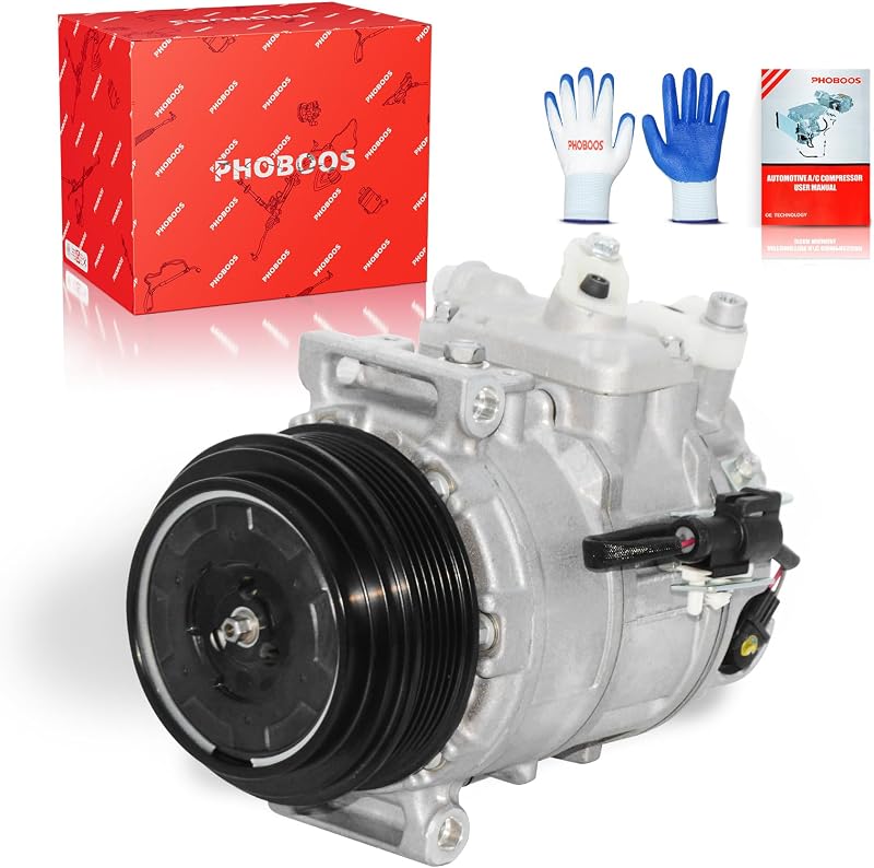 Compressor de ar-condicionado automotivo PHOBOOS com embreagem 7SEU17C para Land Rover e Jaguar – 12 V