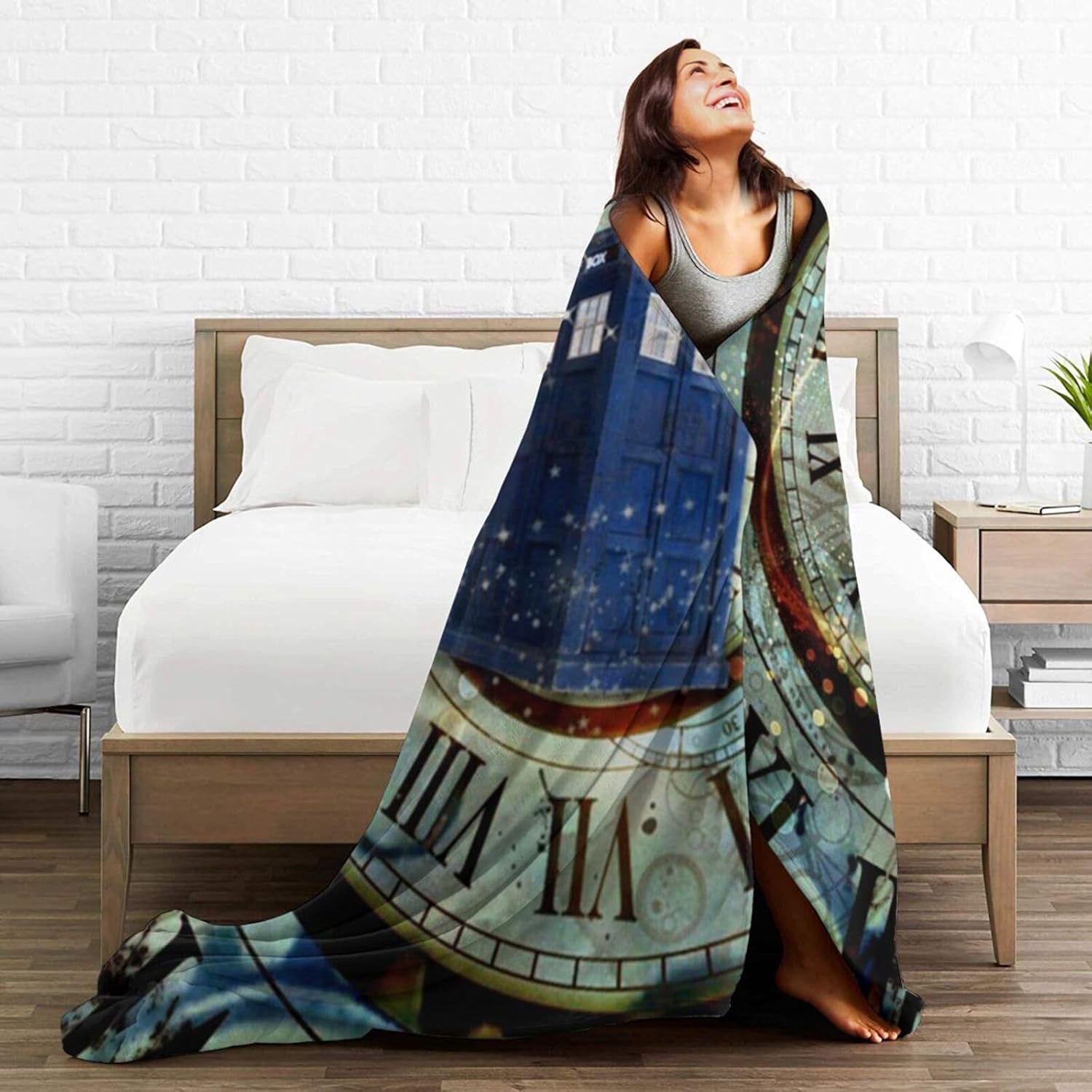 Doctor Dr Who Police Box Mice Reversible Flannel Throw Blanket- Ultra Soft Lightweight for Bed, Sofa, Travel & Camping 50"X40" Inch - Image 5